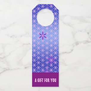 Etiqueta Para Garrafa FLOR DA VIDA - padrão rosa violeta