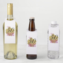 Etiqueta Para Garrafa Flor de Cacto Amarela 50 e Aniversário Incrível