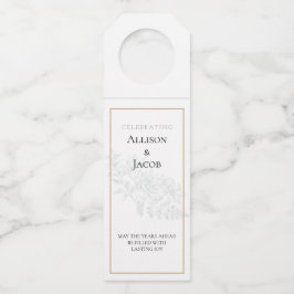 Etiqueta Para Garrafa Floral Verde Oliva Suave Moderno Simples