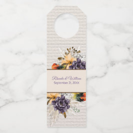 Etiqueta Para Garrafa Flores de queda e Casamento de Grama de Pampas