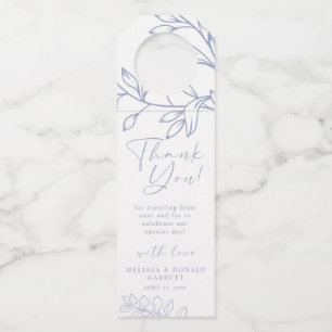 Etiqueta Para Garrafa Flores de Vinca Script Agradecimento Casamento
