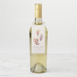 Etiqueta Para Garrafa Folhas de outono agradecimento vinho obrigado