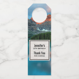 Etiqueta Para Garrafa Fotografia de paisagem Cena Montanha e Lago