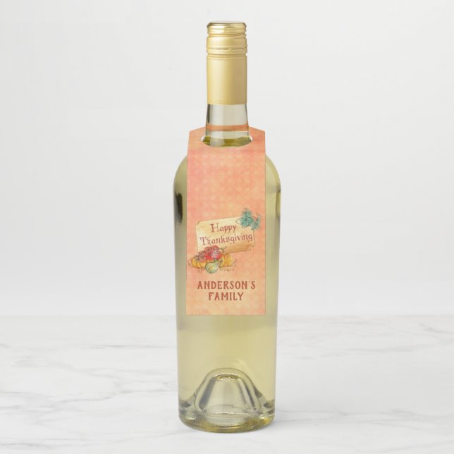 Etiqueta Para Garrafa Frutas de outono (Na garrafa)