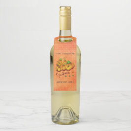 Etiqueta Para Garrafa Fundo Laranja E Pumpkins