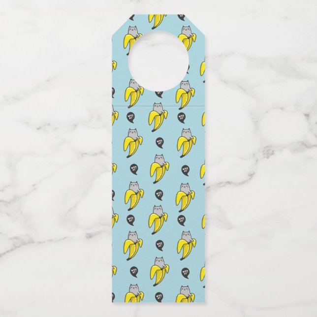 Etiqueta Para Garrafa Gato na banana (Frente)