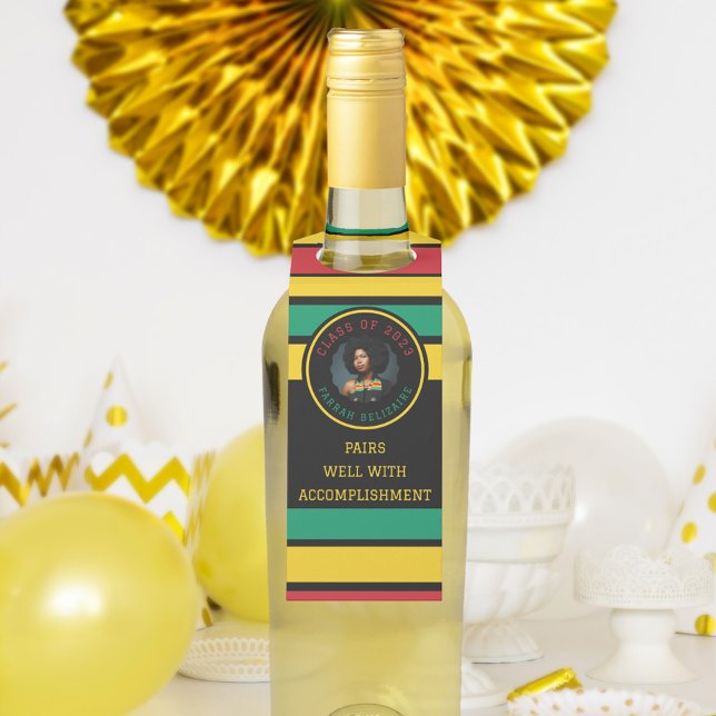 Etiqueta Para Garrafa Graduação de Fotos Pan-Africano (Criador carregado)