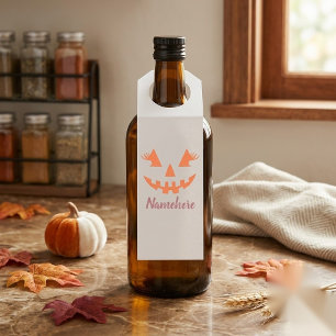 Etiqueta Para Garrafa Halloween da Girly Jack O Lanterna Pumpkin Persona