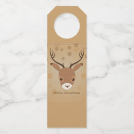 Etiqueta Para Garrafa Ilustração de rena em um fundo marrom