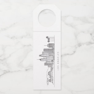 Etiqueta Para Garrafa Ilustração Minimalista do Horizonte de Los Angeles