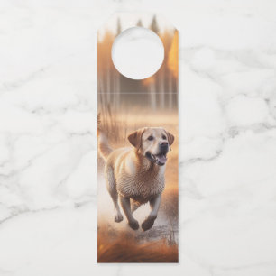 Etiqueta Para Garrafa Labrador/cão na caça ao pato no outono