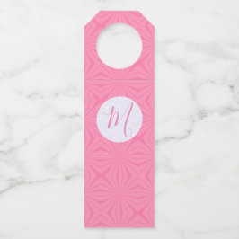 Etiqueta Para Garrafa Light Pink Squiggly Squares Personalized Initial