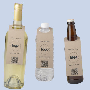 Etiqueta Para Garrafa Logotipo com código QR e Promocional de negócios d