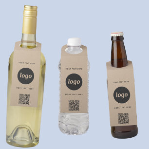Etiqueta Para Garrafa Logotipo com código QR e Promocional de negócios d