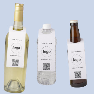 Etiqueta Para Garrafa Logotipo com código QR e texto promocional de negó