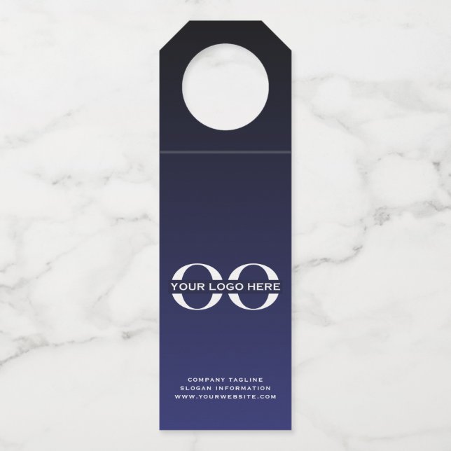 Etiqueta Para Garrafa Logotipo Corporativo Etiqueta de Garrafa Azul-Mari (Frente)