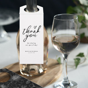 Etiqueta Para Garrafa Love Calliographic Obrigado Floral Black B&W ID940