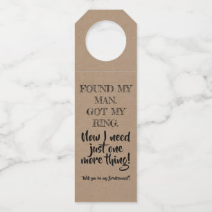 Etiqueta Para Garrafa Mais Uma Coisa - Proposta Engraçada Da Bridesmaid