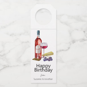 Etiqueta Para Garrafa Marcador de Garrafa de Aniversário Amante de Vinho