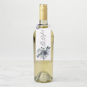 Etiqueta Para Garrafa Marcador de Garrafa de Vinho Azul Boêmio