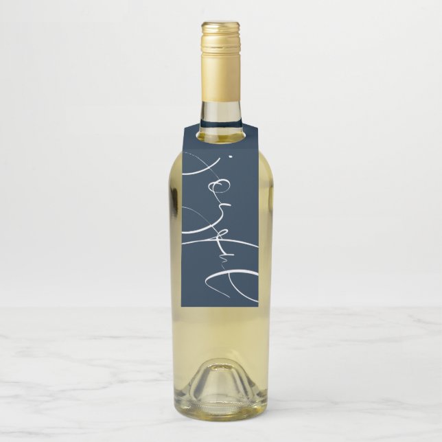 Etiqueta Para Garrafa Marinho de Natal de guião moderno alegre (Na garrafa)