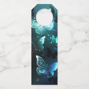 Etiqueta Para Garrafa Mint Night Butterflies