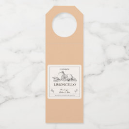 Etiqueta Para Garrafa Modern Cream Peach Lemon Weding Limoncello