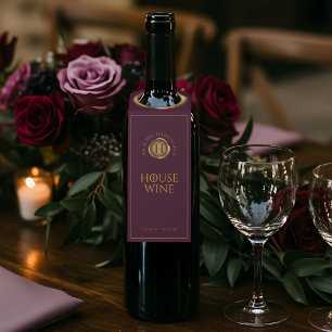 Etiqueta Para Garrafa Monograma da família Elegante: Dourada Cera Seals