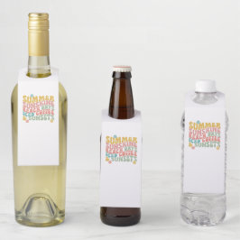 Etiqueta Para Garrafa Nome do Monograma Cor-de-Rosa de Verão