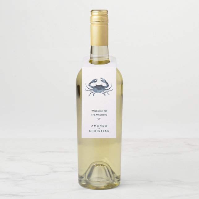 Etiqueta Para Garrafa O Caranguejo Azul | BEM-VINDO NOIVO CONVIDADO (Na garrafa)