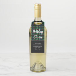 Etiqueta Para Garrafa Padrão de árvore de Natal engraçado de inverno rús