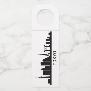 Etiqueta Para Garrafa Paisagem Urbana do Japão Viagem Silhueta do Hori