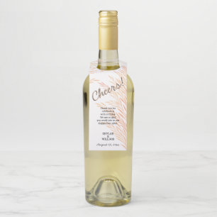 Etiqueta Para Garrafa Pampas Grass Wedding Chic Reversible Cheers