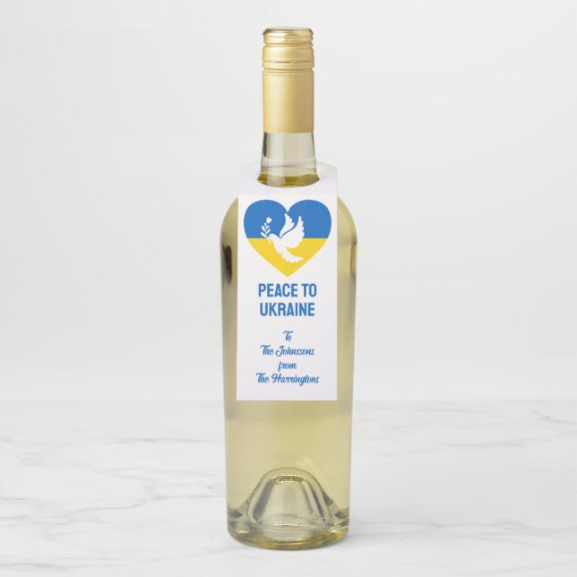 Etiqueta Para Garrafa Paz de Texto Personalizado para a Ucrânia (Na garrafa)