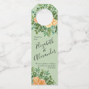 Etiqueta Para Garrafa Peach Green Wedding Primavera Pastel