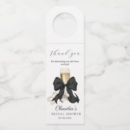Etiqueta Para Garrafa Pearls and Prosecco Bridal Shower Thank you