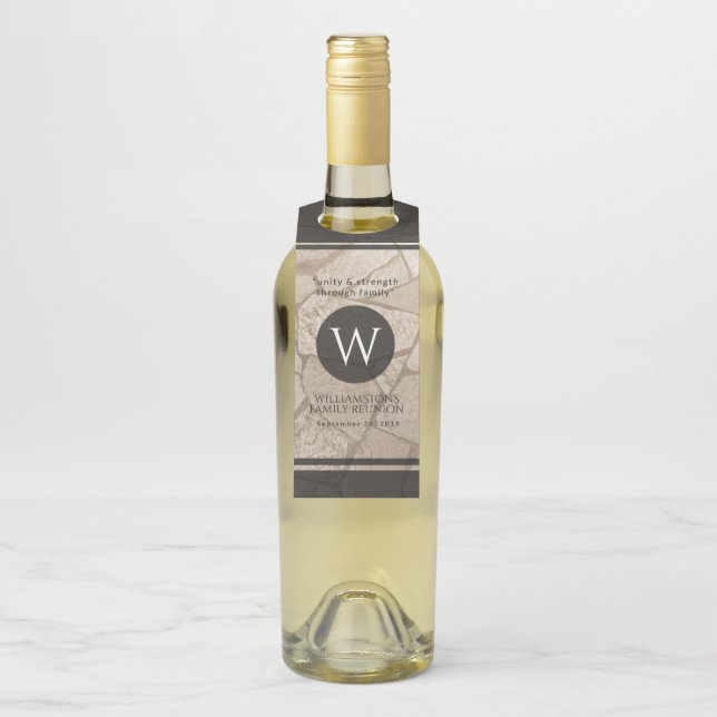 Etiqueta Para Garrafa Pedras Rachadas Toneladas De Sepia Elegante (Na garrafa)