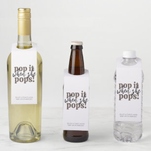Etiqueta Para Garrafa Pop It When She Pops Baby Shower Favor
