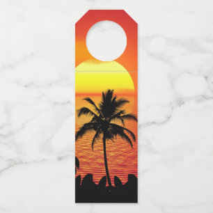 Etiqueta Para Garrafa Pôr do sol tropical
