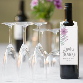 Etiqueta Para Garrafa Ramalhete de Aguarela Lilás ID654