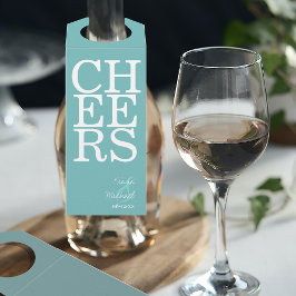 Etiqueta Para Garrafa Reflexões: Casamento, Cheers Teal ID774
