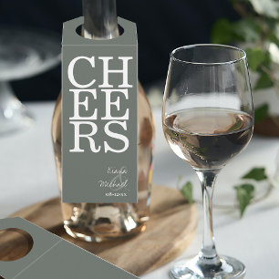 Etiqueta Para Garrafa Reflexões Nupcial Cheers Sage Green ID774