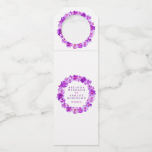 Etiqueta Para Garrafa Rosa-pansy casamento aquarela personalizado 