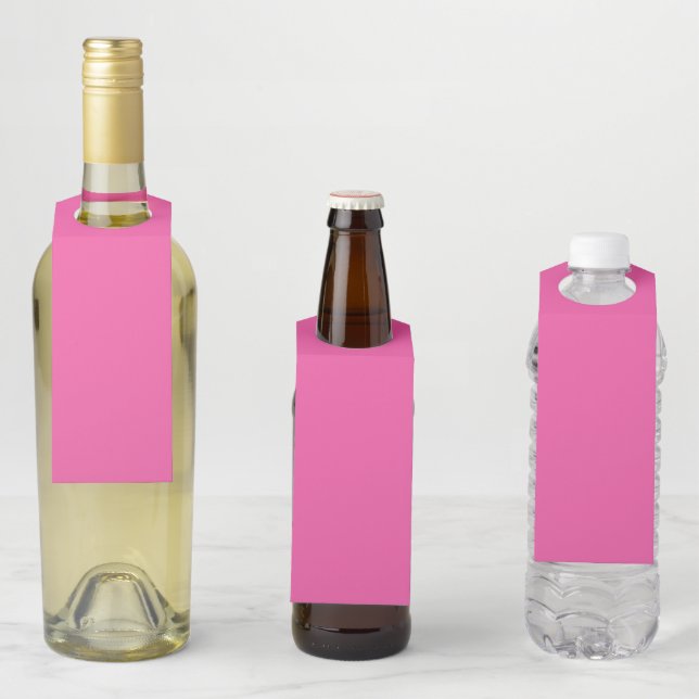 Etiqueta Para Garrafa Rosa quente brilhante simples (In Situ)