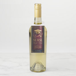Etiqueta Para Garrafa Rótulo de Vinho de Enfermeira Personalizado | Grad