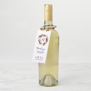 Etiqueta Para Garrafa Rua das flores roxas profundas e brancas - Obrigad