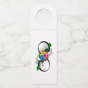 Etiqueta Para Garrafa Símbolo de Infinito com Rosa Arco-íris
