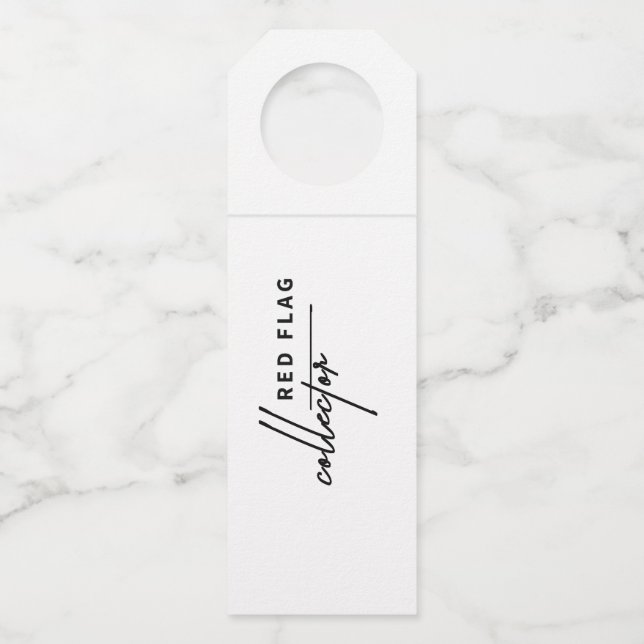 Etiqueta Para Garrafa Sinalizador vermelho - Beba com cuidado (Frente)