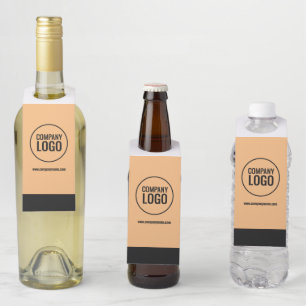 Etiqueta Para Garrafa Site Moderno da Empresa de Logotipo Preto de Pêsse