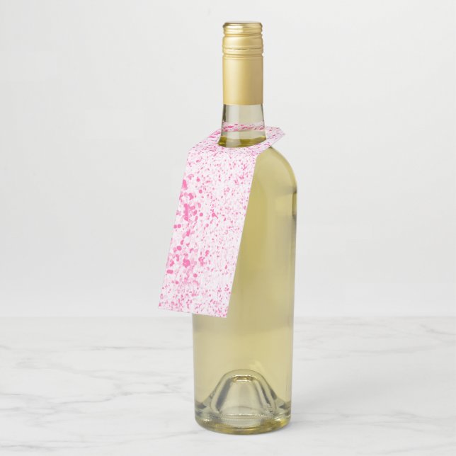 Etiqueta Para Garrafa Splatter Texture - Pink (Inclinado)